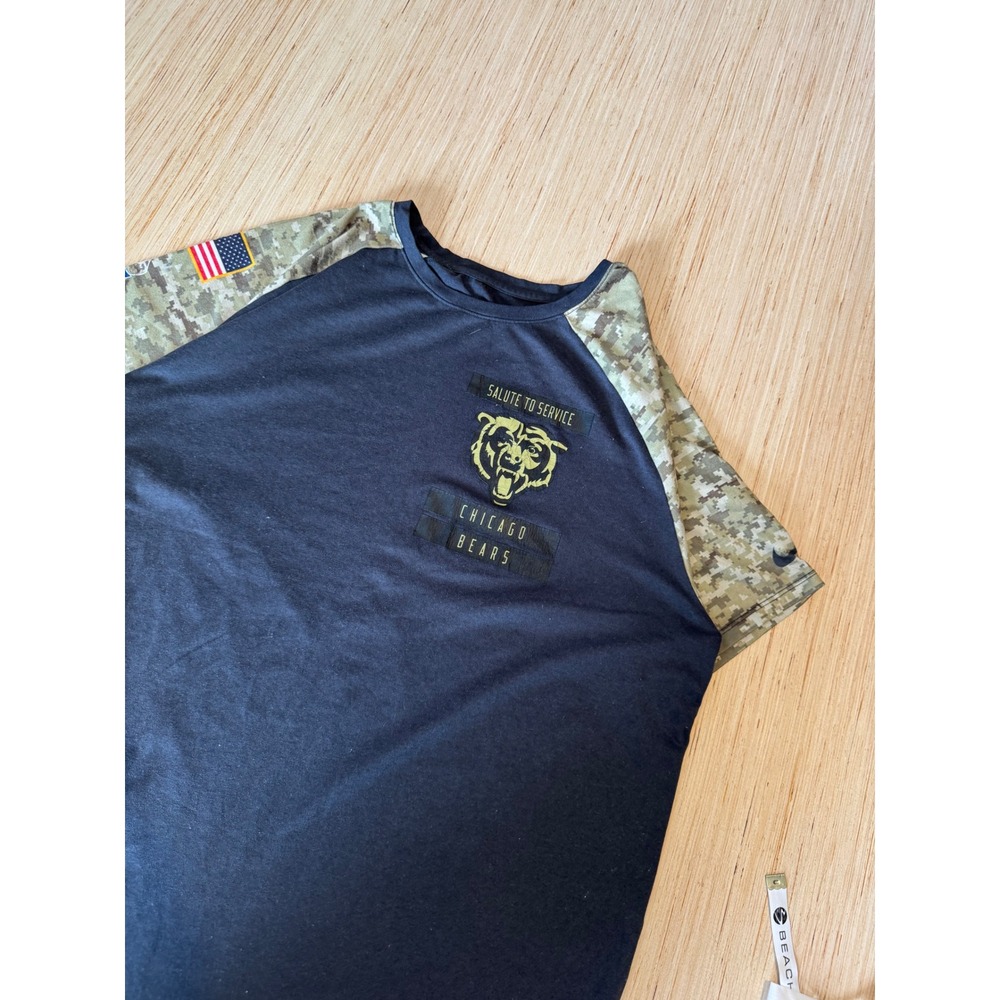 Nike Chicago Bears Salute to Service Dri-FIT Camo Raglan T-Shirt Mens Large 47
